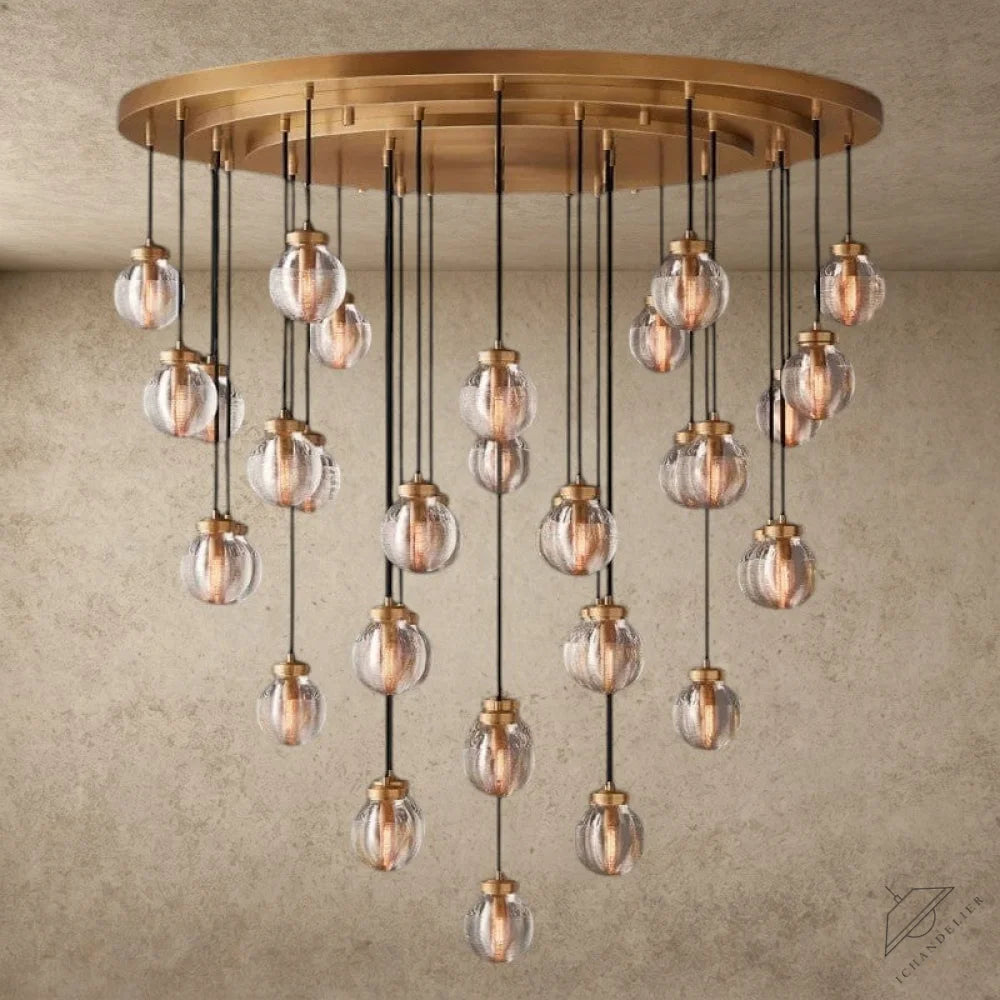 48" / Brass Pearl Round Chandelier 38", 48", 60"