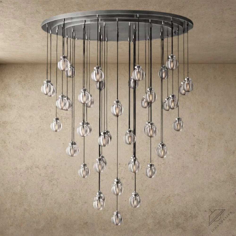60" / Nickle Pearl Round Chandelier 38", 48", 60"