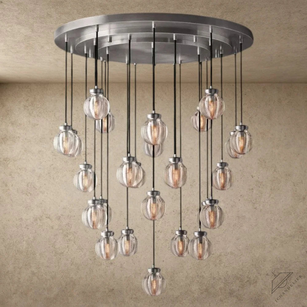 38" / Nickle Pearl Round Chandelier 38", 48", 60"