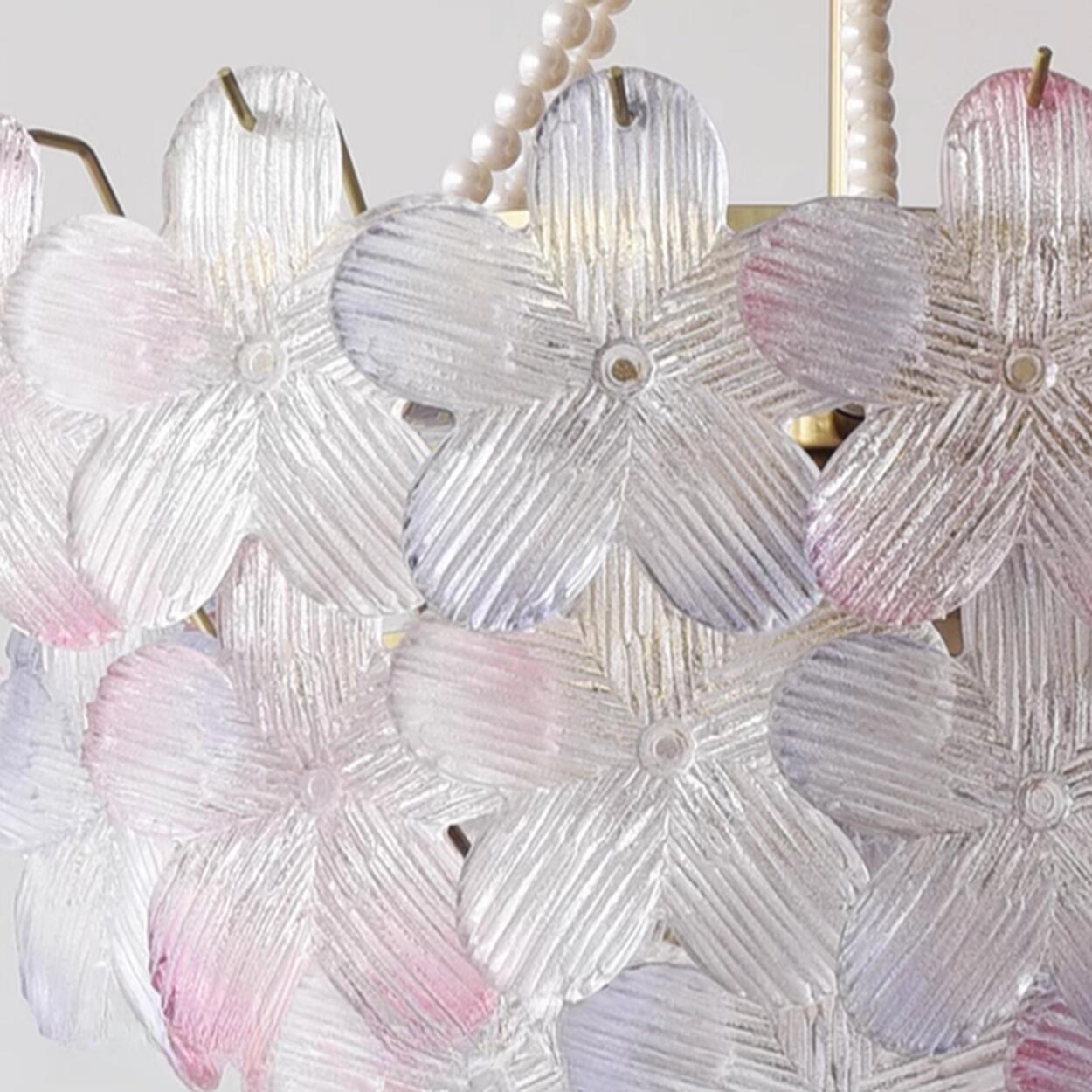 Pink Floral Crystal Chandelier