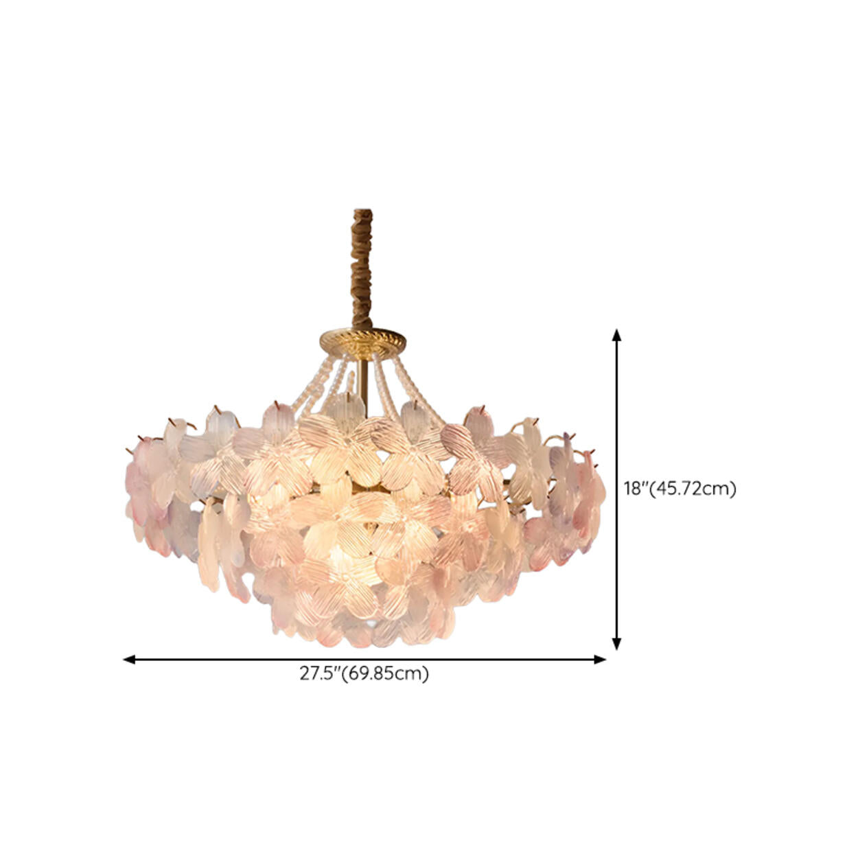 Pink Floral Crystal Chandelier