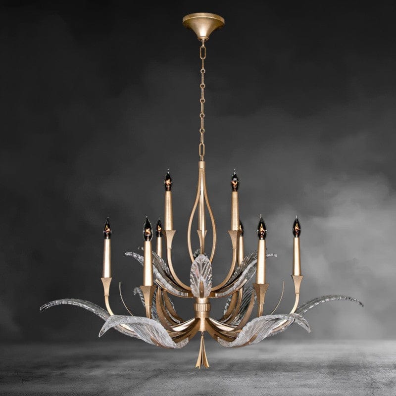 Brass Plume 9 - Light Chandelier