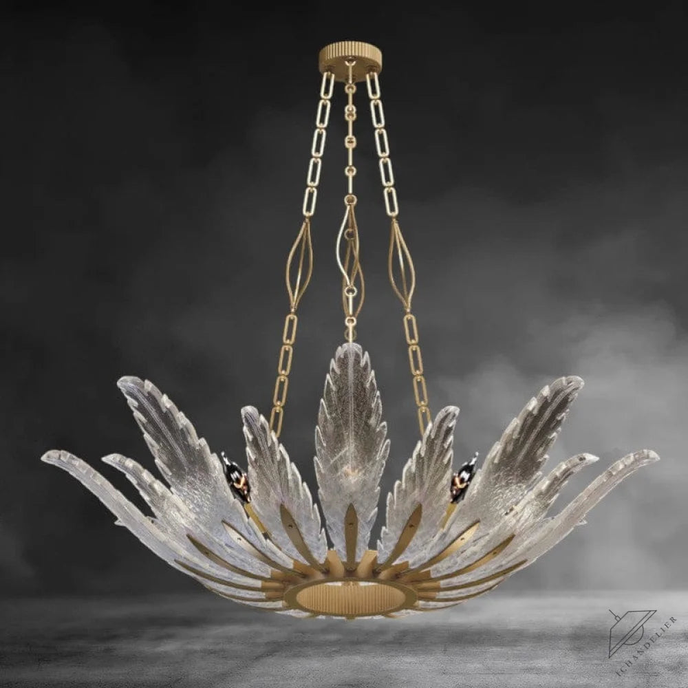 Brass Plume Chandelier