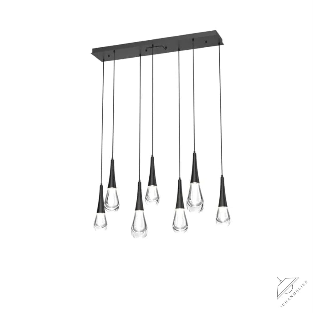 Bronze Pluvia 7-Light Linear Chandelier Pendant For Living room Family room Dining Room Bedroom