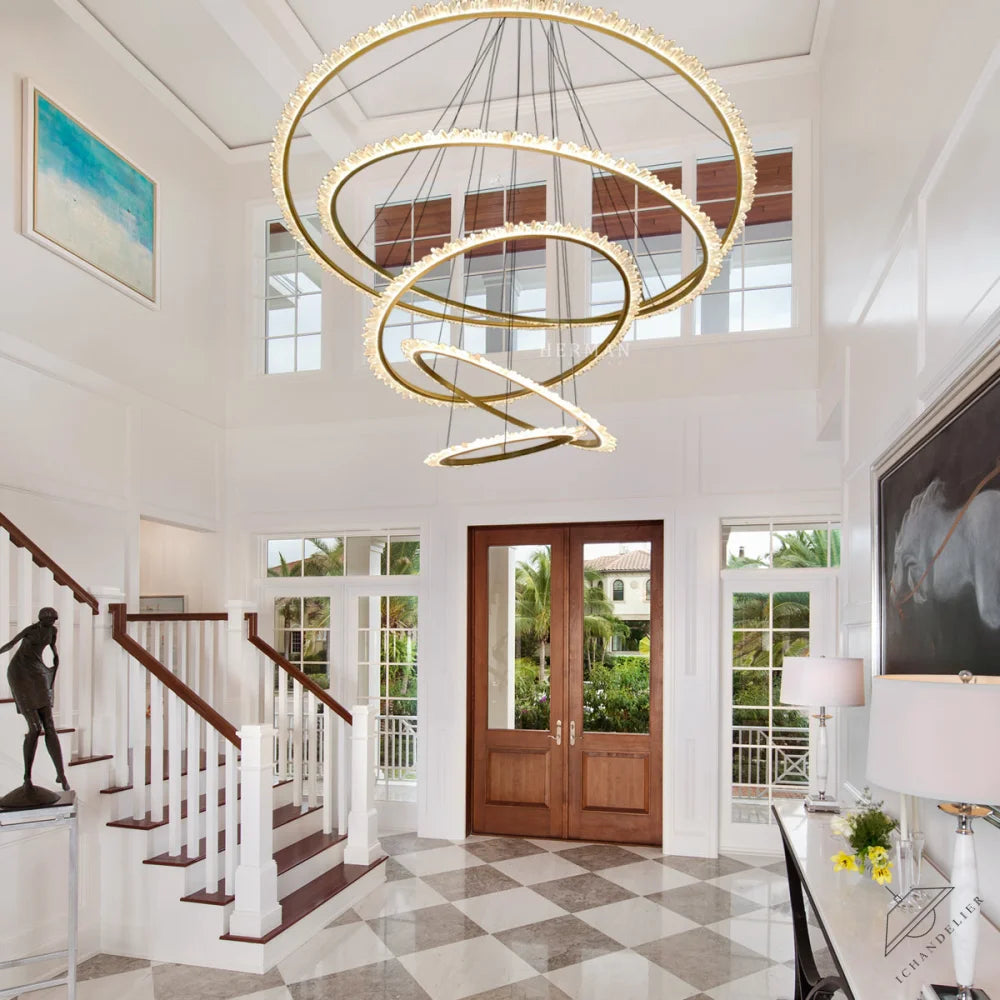Primary Crystal Multi Rings Chandelier