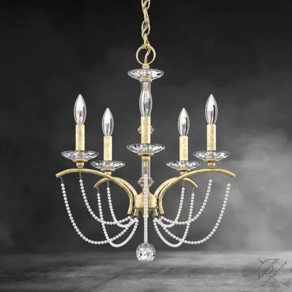 Heirloom Silver / Clear Optic Crystal Priscilla Crystal Candlestick Chandelier 18"