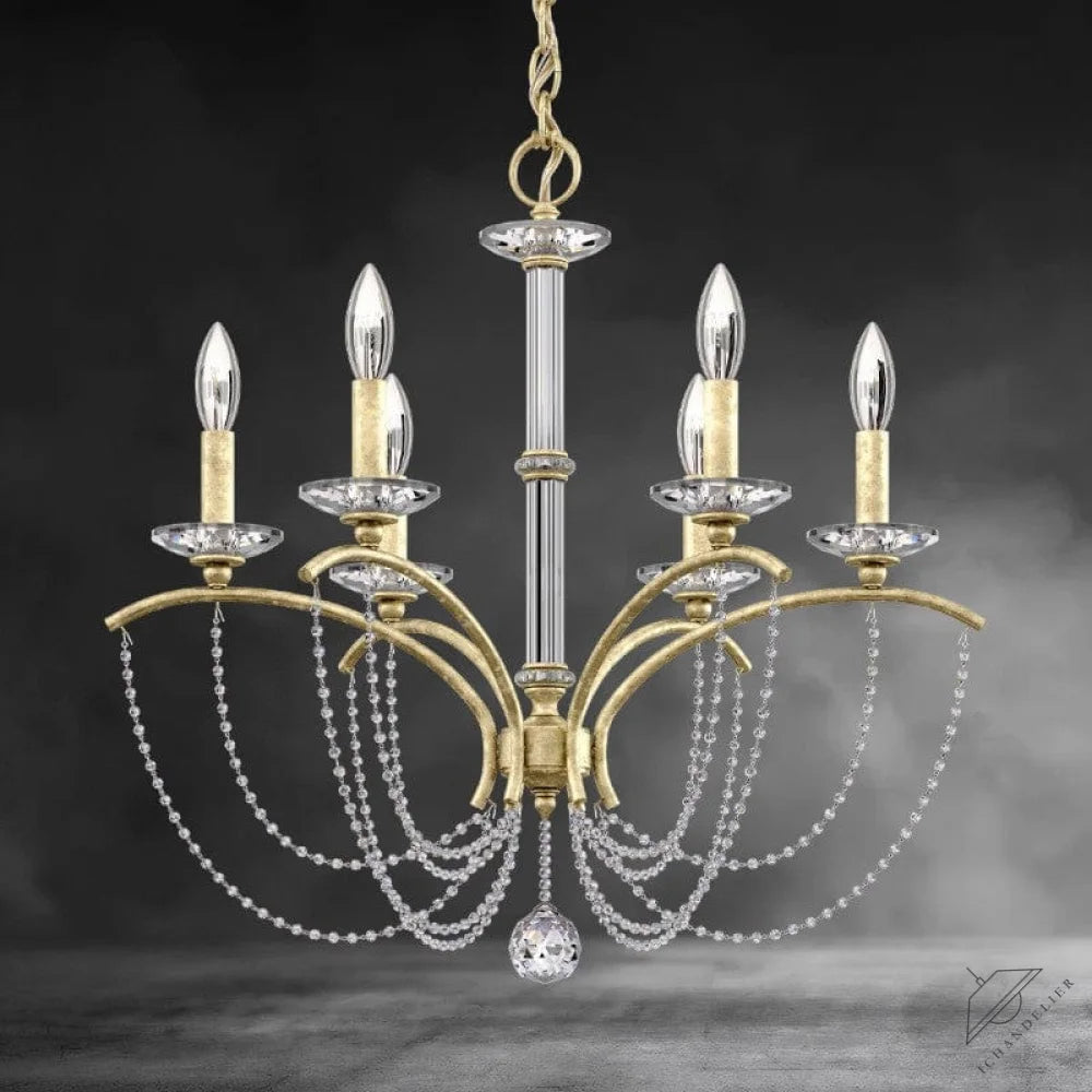Heirloom Silver / Clear Optic Crystal Priscilla Crystal Candlestick Chandelier 23"
