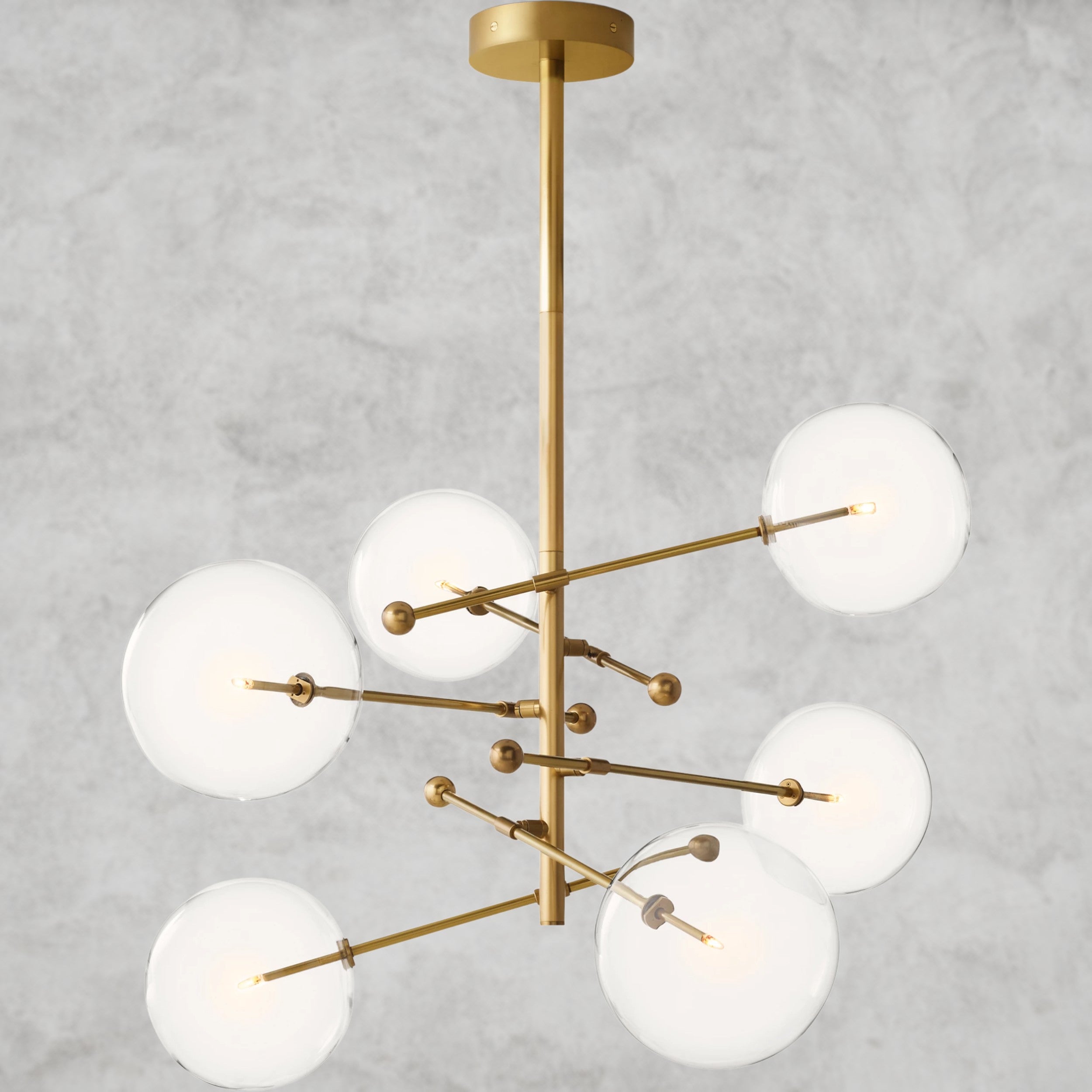 Glass Globe Mobile Six-Arm Chandelier 40