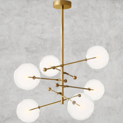 Glass Globe Mobile Six-Arm Chandelier 40", 55"