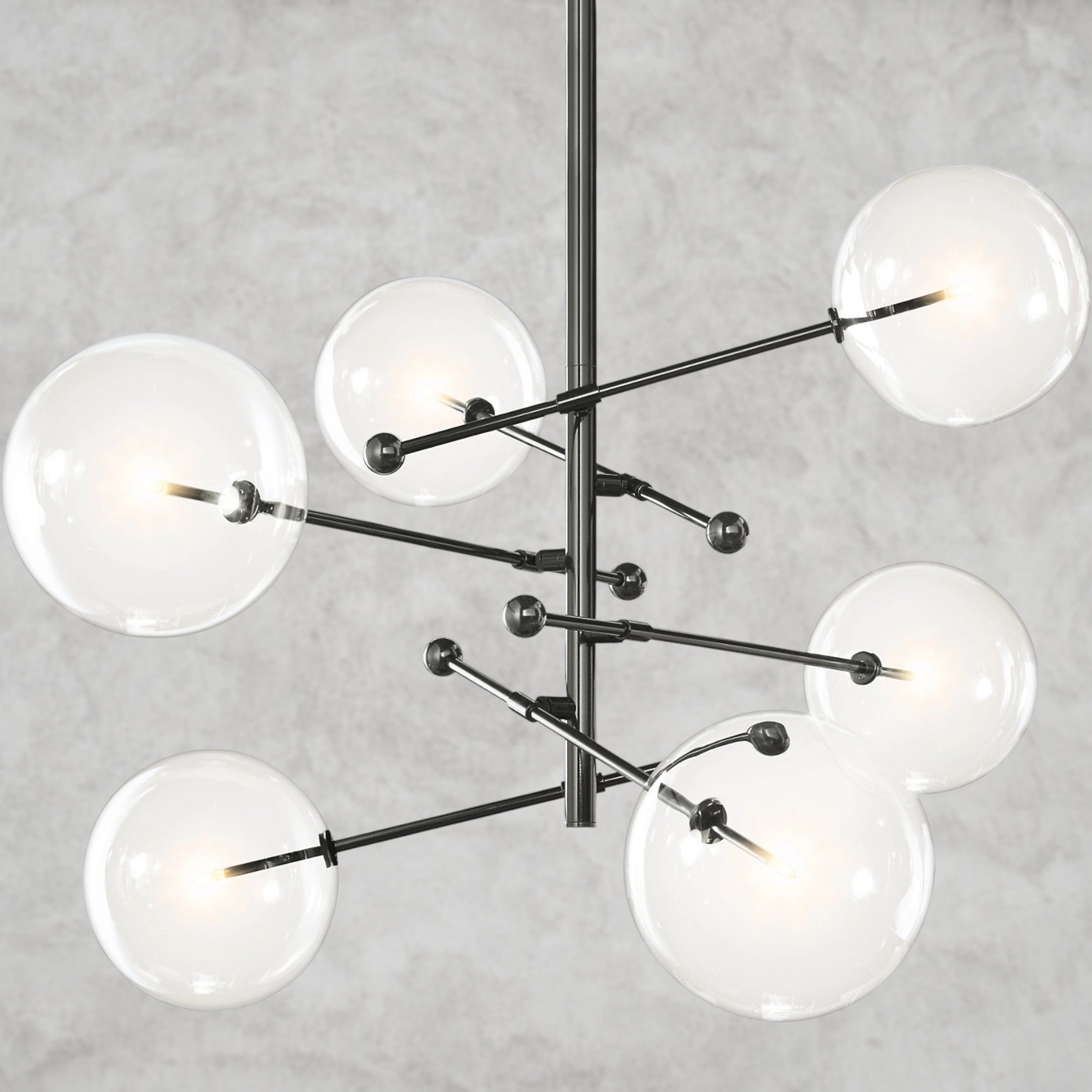 Glass Globe Mobile Six-Arm Chandelier 40