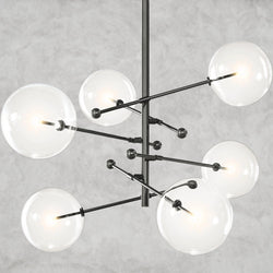 Glass Globe Mobile Six-Arm Chandelier 40", 55"