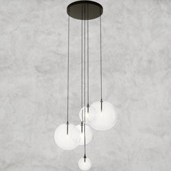 Glass Globe Mobile Cluster Chandelier 28", 44"