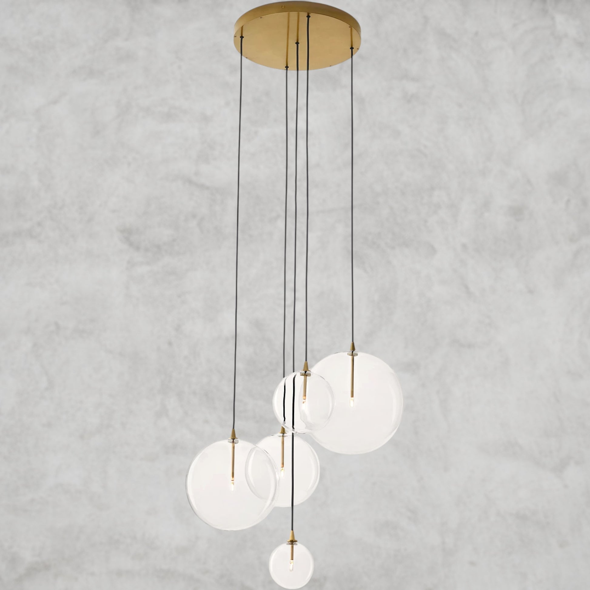 Glass Globe Mobile Cluster Chandelier 28", 44"