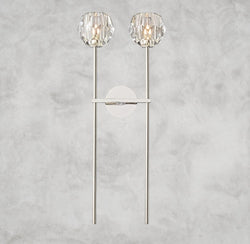 Boule De Cristal Clear Glass Grand Double Sconce