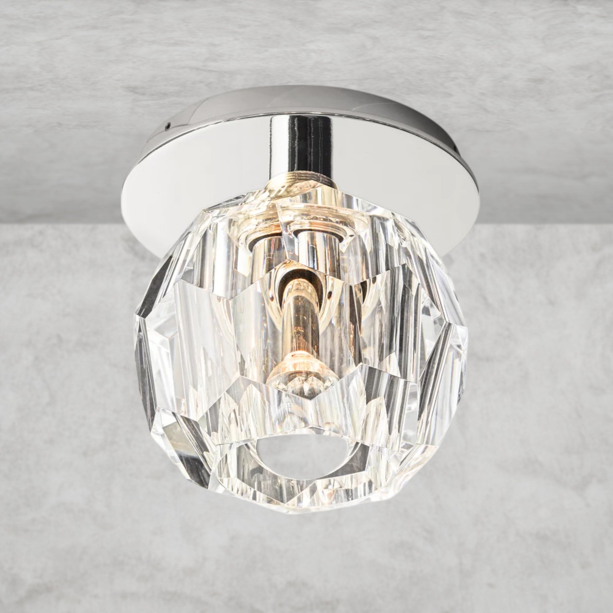 Boule De Cristal Clear Glass Petite Flushmount