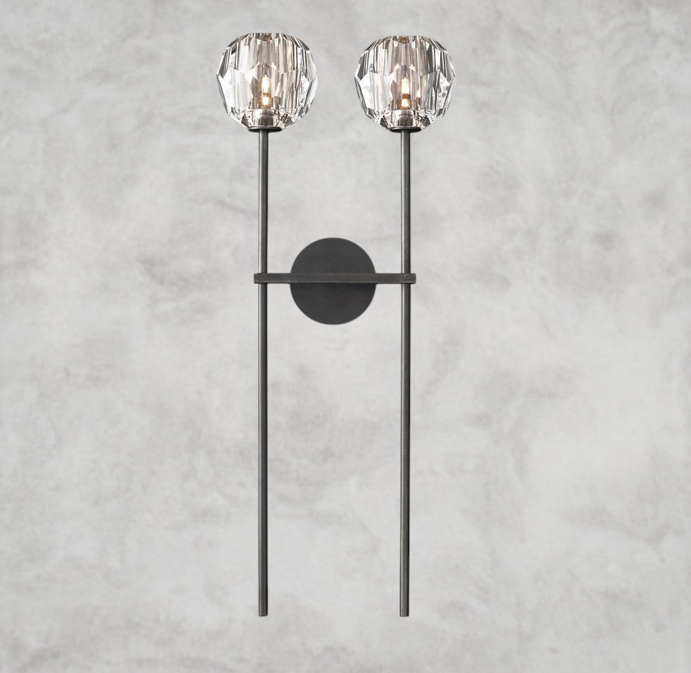 Boule De Cristal Clear Glass Grand Double Sconce