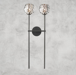 Boule De Cristal Clear Glass Grand Double Sconce