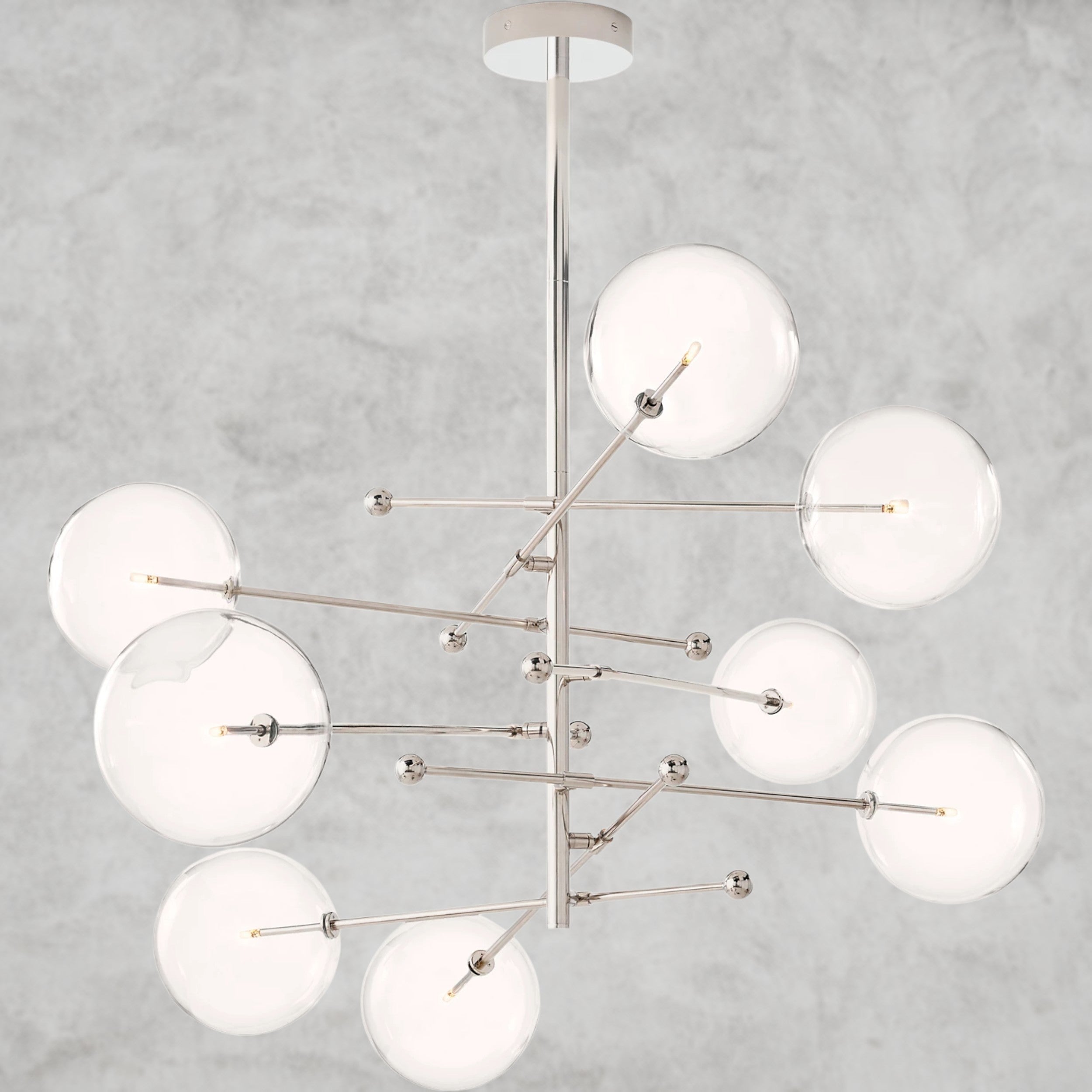 Glass Globe Mobile Eight-Arm Chandelier 79
