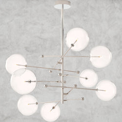 Glass Globe Mobile Eight-Arm Chandelier 79"