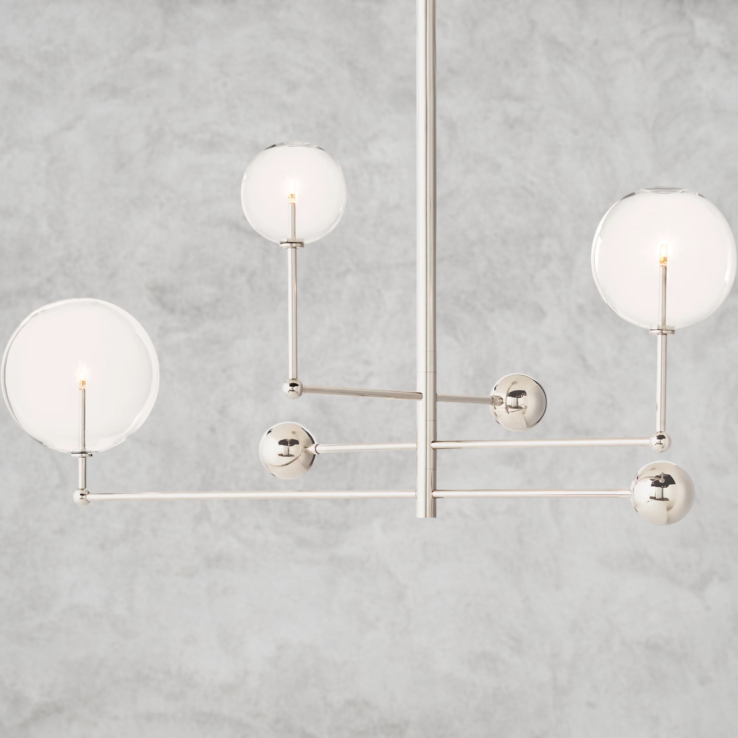 Glass Globe Mobile Three-Arm Chandelier 46
