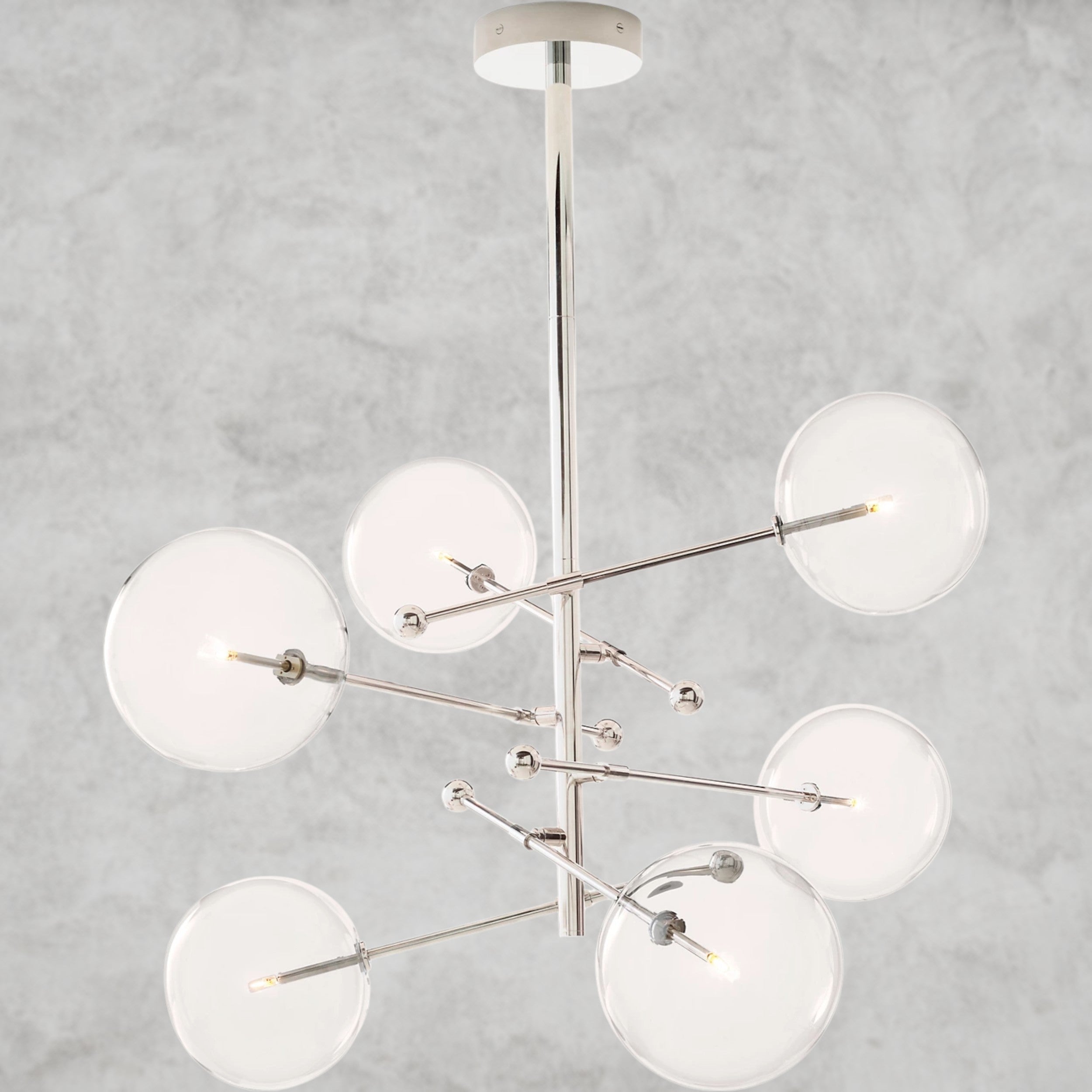 Glass Globe Mobile Six-Arm Chandelier 40