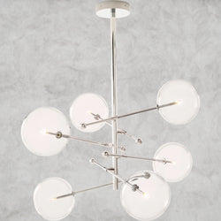 Glass Globe Mobile Six-Arm Chandelier 40", 55"