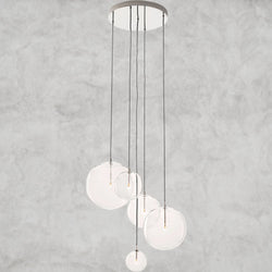 Glass Globe Mobile Cluster Chandelier 28", 44"
