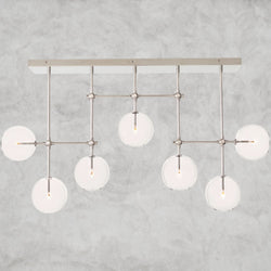 Glass Globe Mobile Linear Chandelier 60"