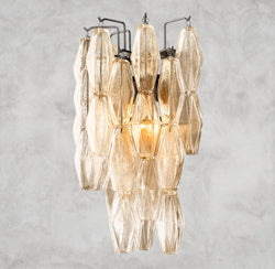 CHIARA CLEAR/ SMOKE GLASS SCONCE 19"