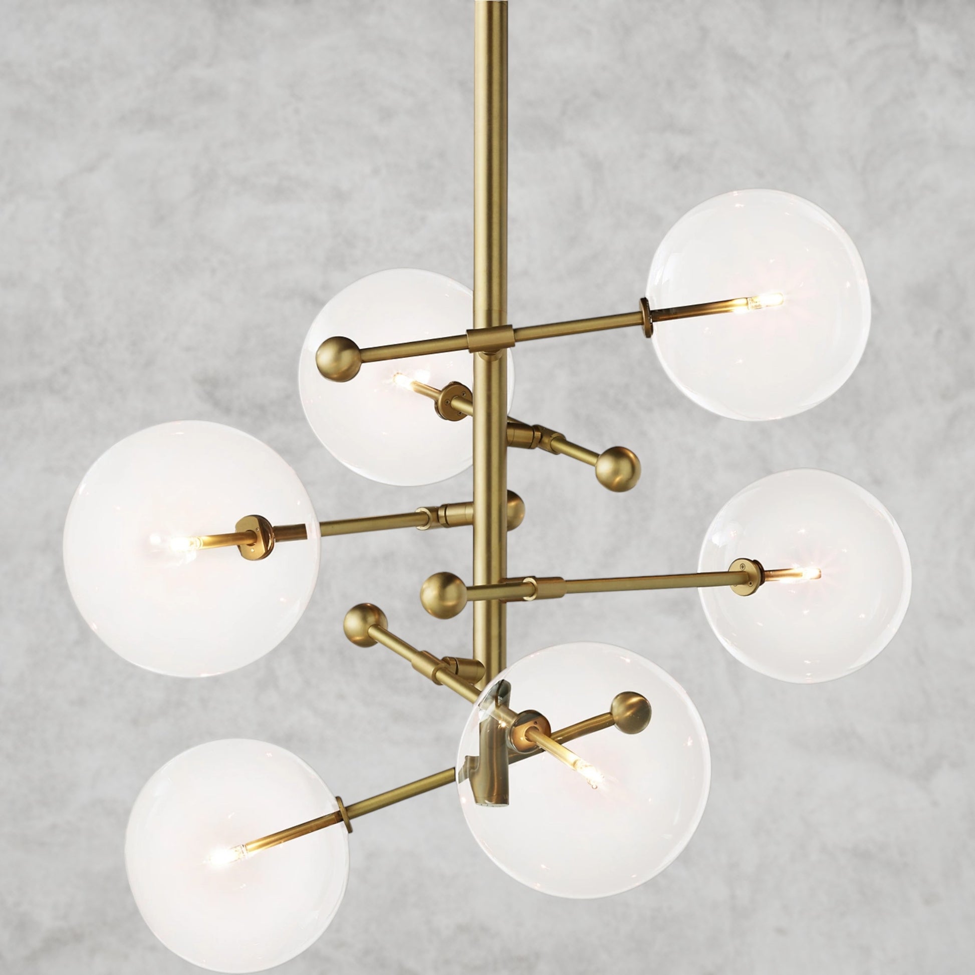 Glass Globe Mobile Six-Arm Chandelier 40", 55"