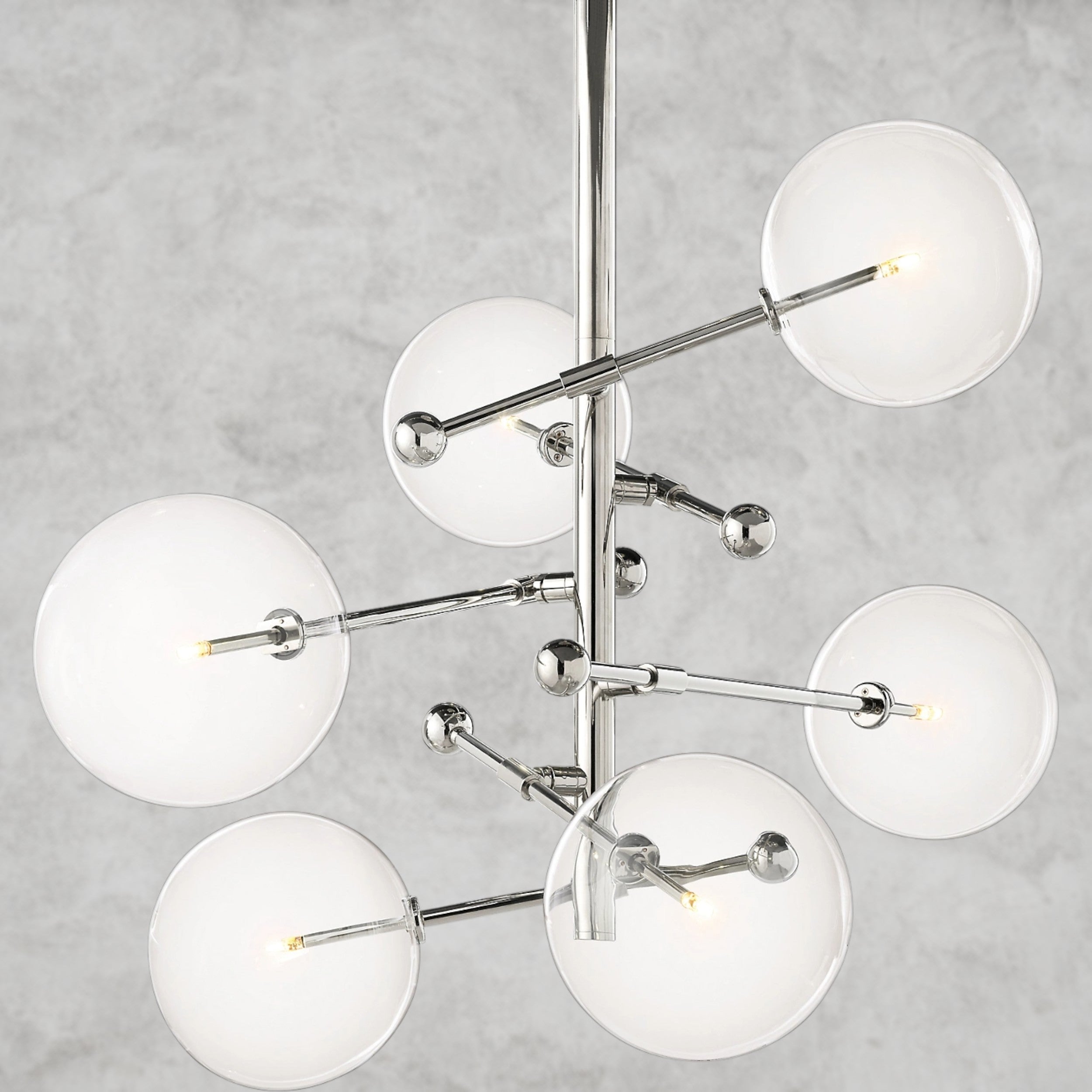 Glass Globe Mobile Six-Arm Chandelier 40