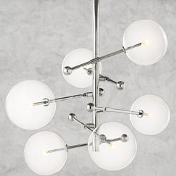 Glass Globe Mobile Six-Arm Chandelier 40", 55"