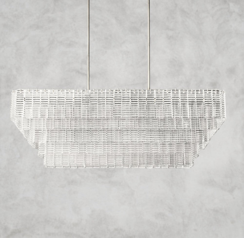 Sirene Clear Glass Rectangular Chandelier 59