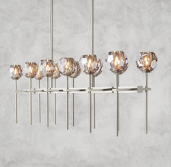 Boule De Cristal Double Linear Chandelier 60"