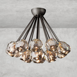 Boule De Clear/ Smoke Cristal Flushmount 24"
