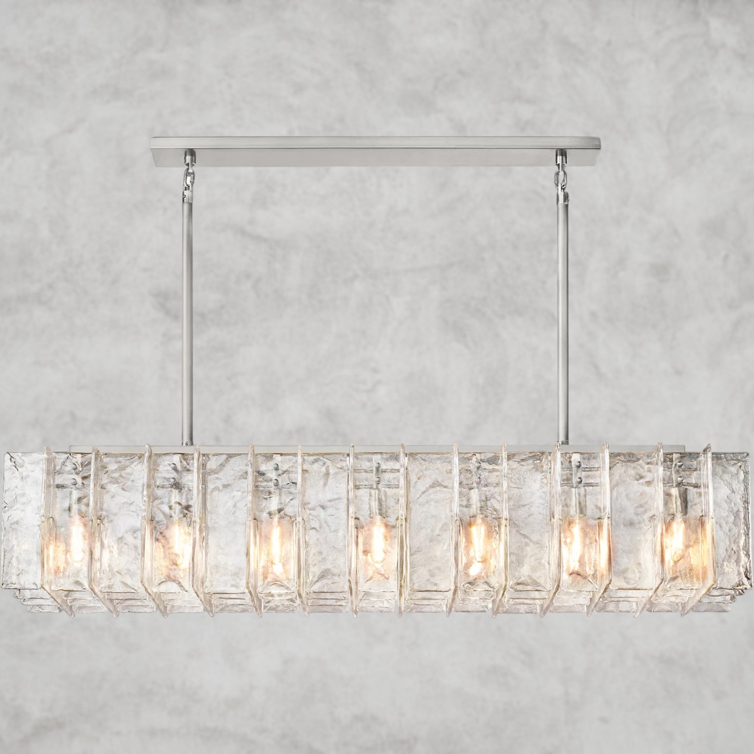 Lattice Clear Glass Rectangular Chandelier 49