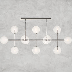 Glass Globe Mobile Linear Chandelier 72"