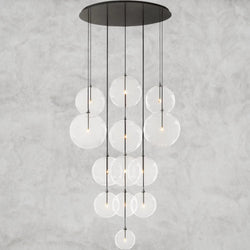 Glass Globe Mobile Cluster Chandelier 28", 44"