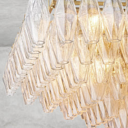 CHIARA CLEAR/ SMOKE GLASS TIERED RECTANGULAR CHANDELIER 54", 74"
