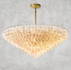 CHIARA CLEAR/ SMOKE GLASS TIERED ROUND CHANDELIER 37", 47", 62"