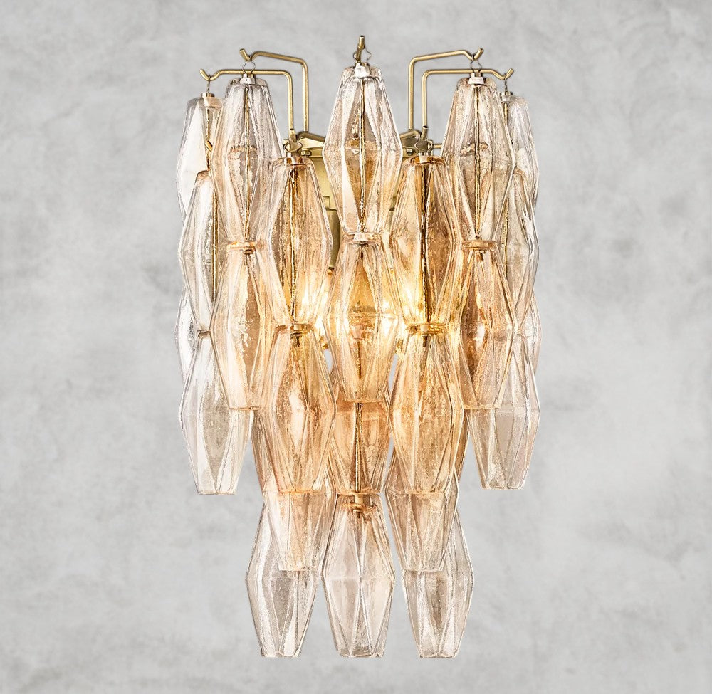CHIARA CLEAR/ SMOKE GLASS SCONCE 19"