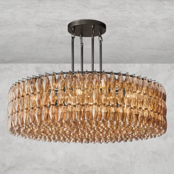 CHIARA CLEAR/ SMOKE GLASS ROUND CHANDELIER 37", 47", 62"