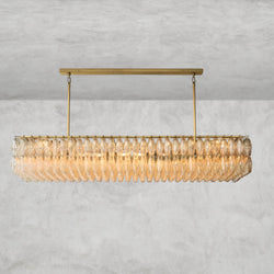 CHIARA CLEAR/ SMOKE GLASS RECTANGULAR CHANDELIER 54", 74"