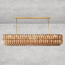 CHIARA CLEAR/ SMOKE GLASS RECTANGULAR CHANDELIER 54", 74"