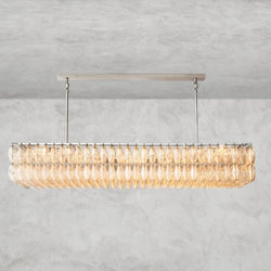 CHIARA CLEAR/ SMOKE GLASS RECTANGULAR CHANDELIER 54", 74"