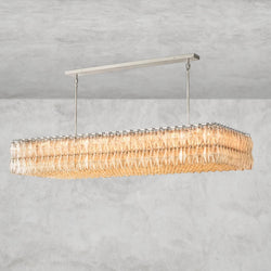 CHIARA CLEAR/ SMOKE GLASS RECTANGULAR CHANDELIER 54", 74"