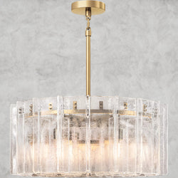 Lattice Clear Glass Round Chandelier 37", 48"
