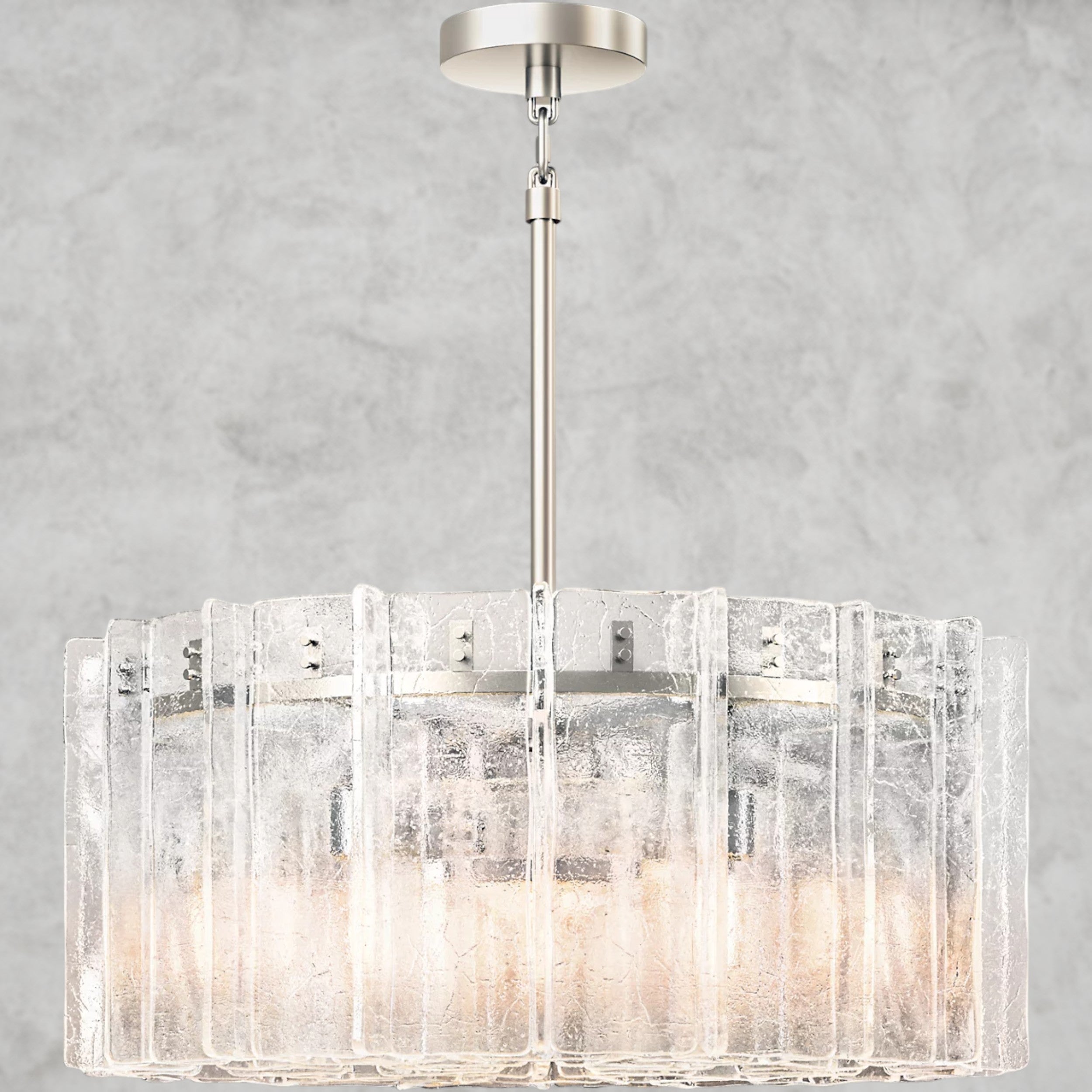 Lattice Clear Glass Round Chandelier 37