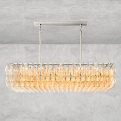 CHIARA CLEAR/ SMOKE GLASS RECTANGULAR CHANDELIER 54", 74"