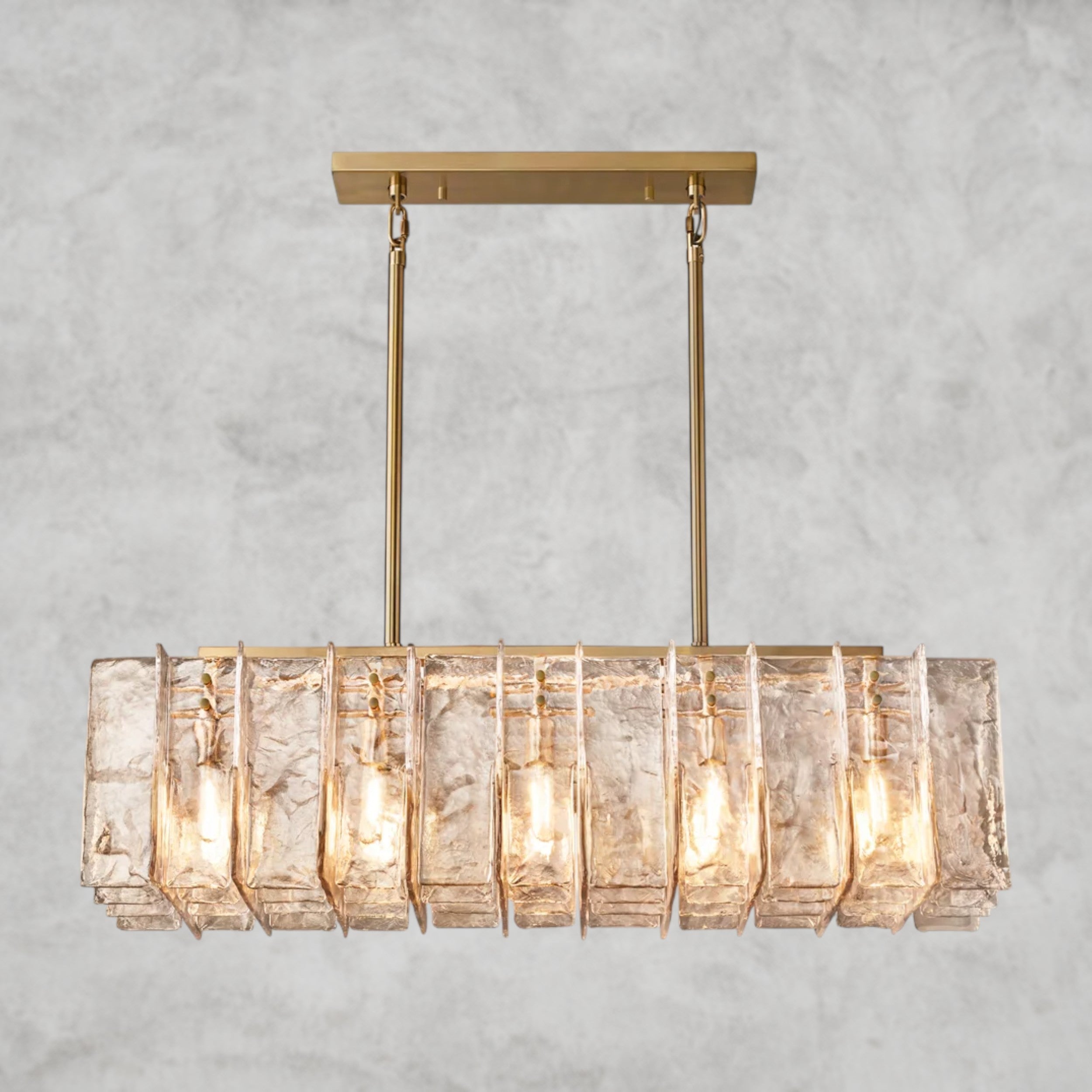 Lattice Smoke Glass Linear Chandelier 49